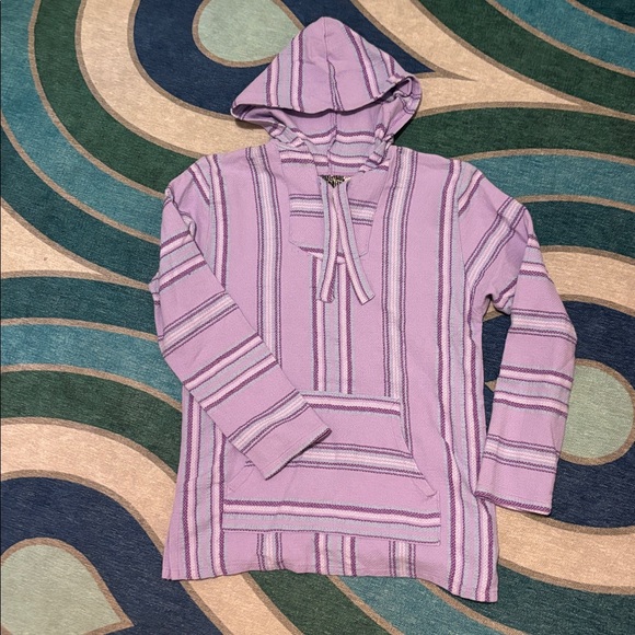 Senor Lopez Tops - Purple Striped Beach Hoodie